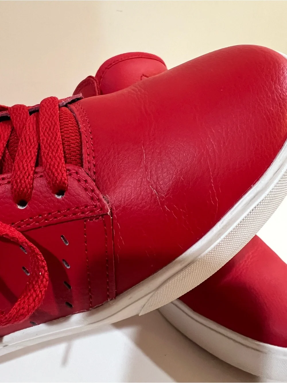 Rare SUPRA Vaider High Top Sneakers Men’s 10.5 Red White Skate Shoes S91024